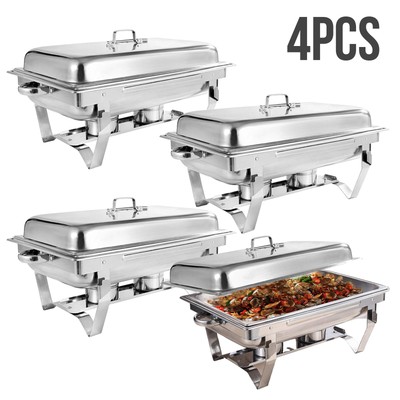 1-4 Pack 8 QT Stainless Steel Chafer Chafing Dish Sets Catering Food Warmer US