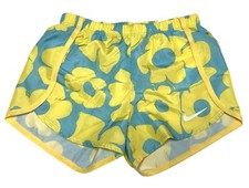 Nike Little Girls Toddler Size 6X Dri Fit Floral Athletic Shorts Yellow Blue New