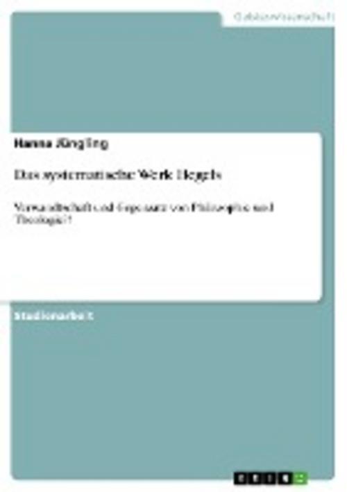 Thumbnail - Das Systematische Werk Hegels, Hanna Jüngling