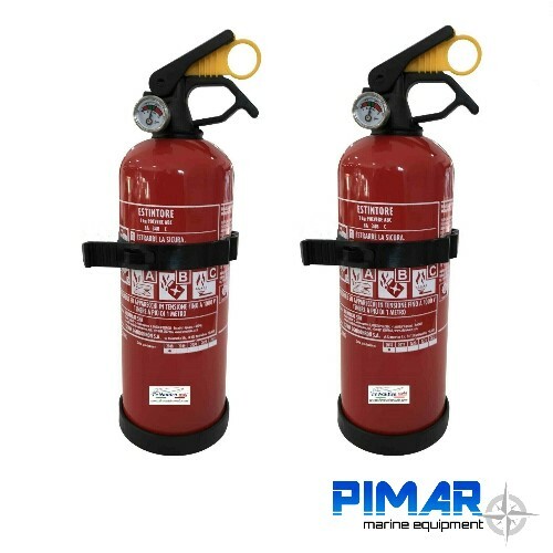 2 Estintori Nautici 1kg Polvere ABC Omologati MED/RINA per Imbarcazioni