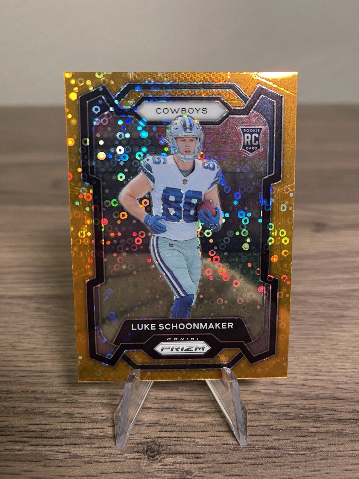 2023 Prizm #325 Luke Schoonmaker Orange Disco Prizm RC Cowboys
