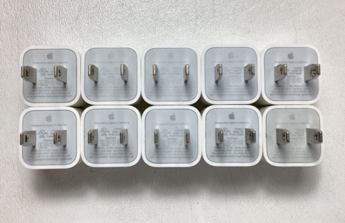 Lot of 10 Genuine Apple A1385 5W USB Wall Power Adapter Charger Cube...Tested