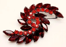 P214 Large Rhinestone Luxury Crystal red & lt red color Brooch/pin  Jewelry Gift