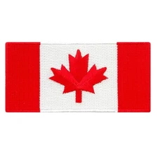 CANADIAN FLAG PATCH EMBROIDERED IRON-ON CANADA EMBLEM MAPLE LEAF applique RED