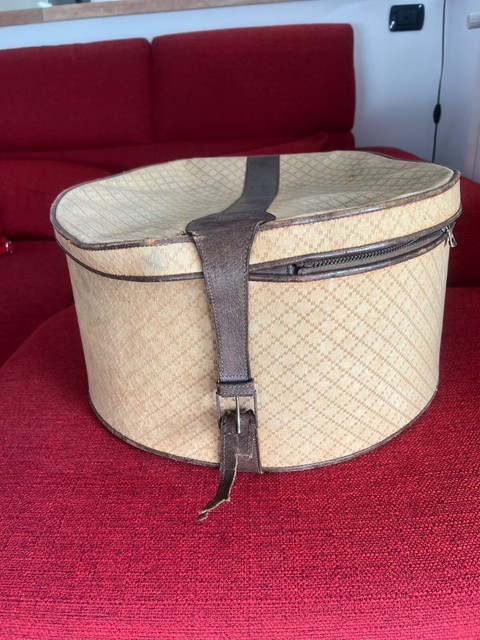 GUCCI valigia cappelliera a mano tessuto TRAMA DIAMANTE e pelle vintage RARA !! GUCCI valigia cappelliera a mano tessuto TRAMA DIAMANTE e pelle vintage RARA !!