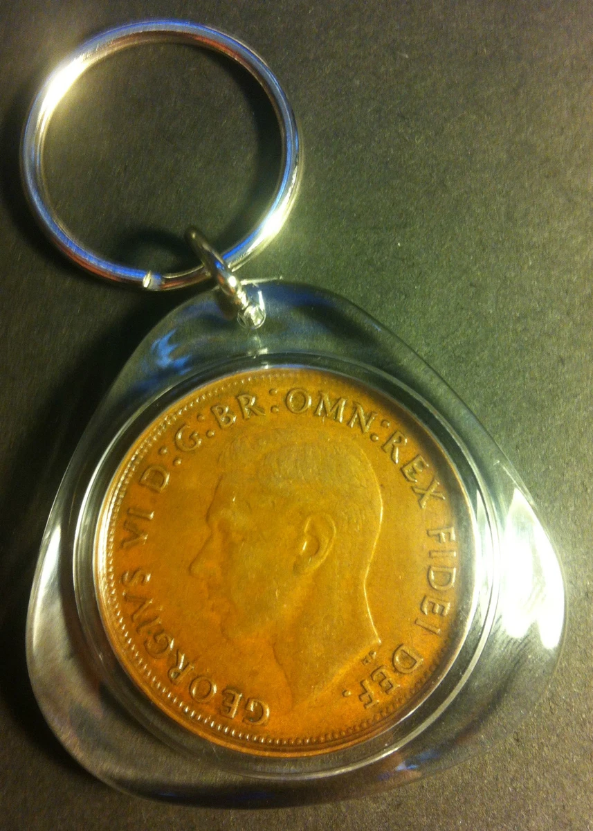 Awesome Collectible Australian 1949 Melbourne Mint Birthday Penny Key Ring