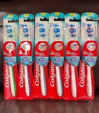 Lot of 6 pack Colgate 360  Whole Mouth Clean Medium Toothbrush Multicolor