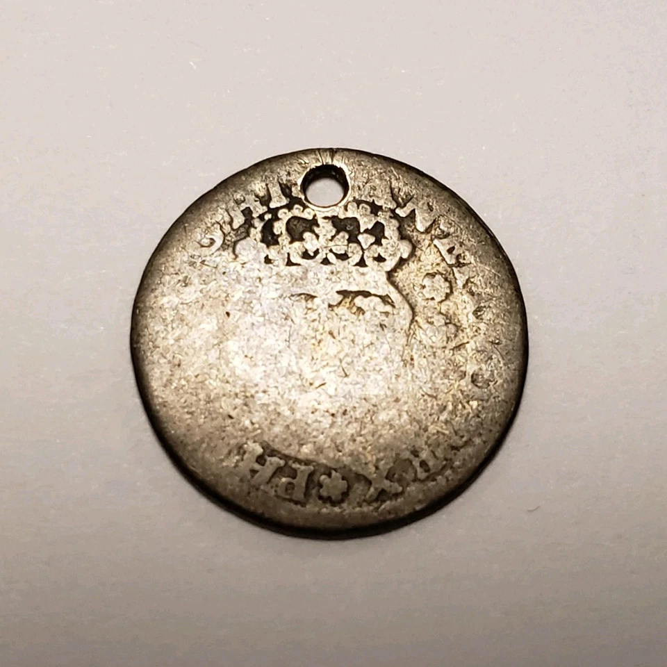 1735 MF Mexico 1/2 Real - KM-65 - Holed - SKU-F8867 - Image 2 of 4