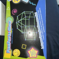 Fun Forts Glow - Fort Building Kit for Kids - Glow in The Dark - 81 Pieces - New