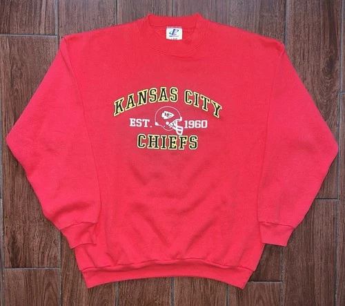 Vintage Kansas City Chiefs Sweatshirt Large Red 90s USA Football NFL Logo - product listing photo