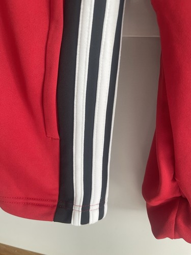 Trainingsjacke Herren Adidas rot/weiß/schwarz geprägt Herren Größe M zweimal getragen - Bild 3 von 14