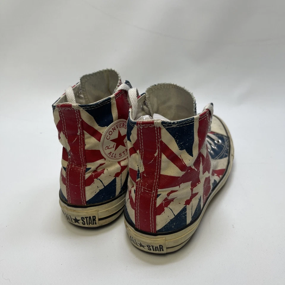 Y2K Converse Chuck Taylor Distressed Union Jack Red White Blue Wom Sz 8.5 US ** - Image 2 of 4
