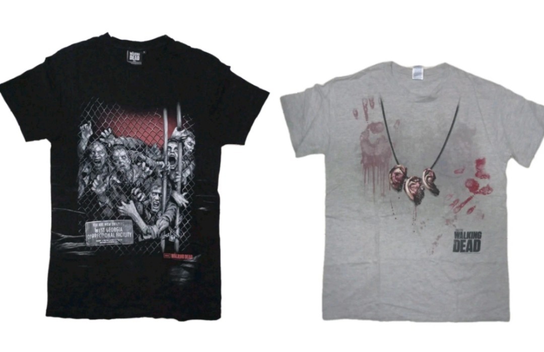 T Shirt Uomo The Walking Dead Official Merchandising Taglia M Grigio S Nero