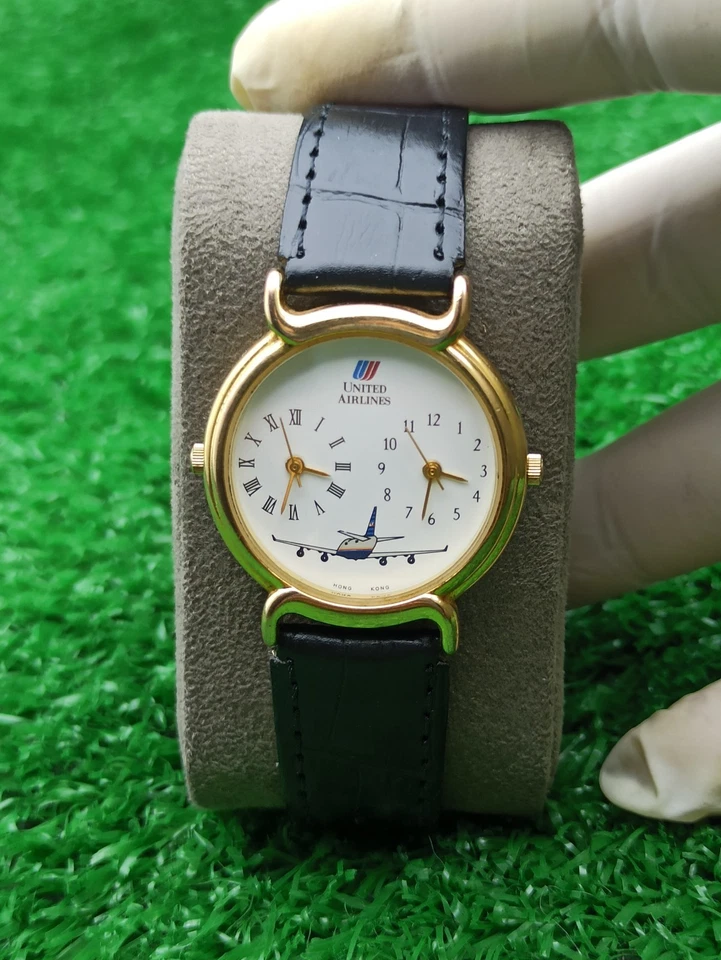 Rare Memorial UNITED AIRLINE DUAL TIME Watch Issued For Pilots Gifts Swiss - Image 3 of 4