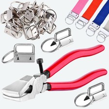 51pc Key Fob Hardware Set with Pliers for Making Wristlet, Lanyard  Keychain...
