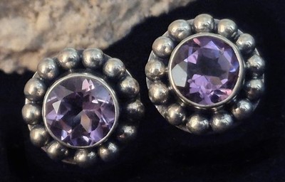  PREISSTURZ!  BA Suarti Bali Sterling Amethyst Ohrringe, Februar Geburtstag 