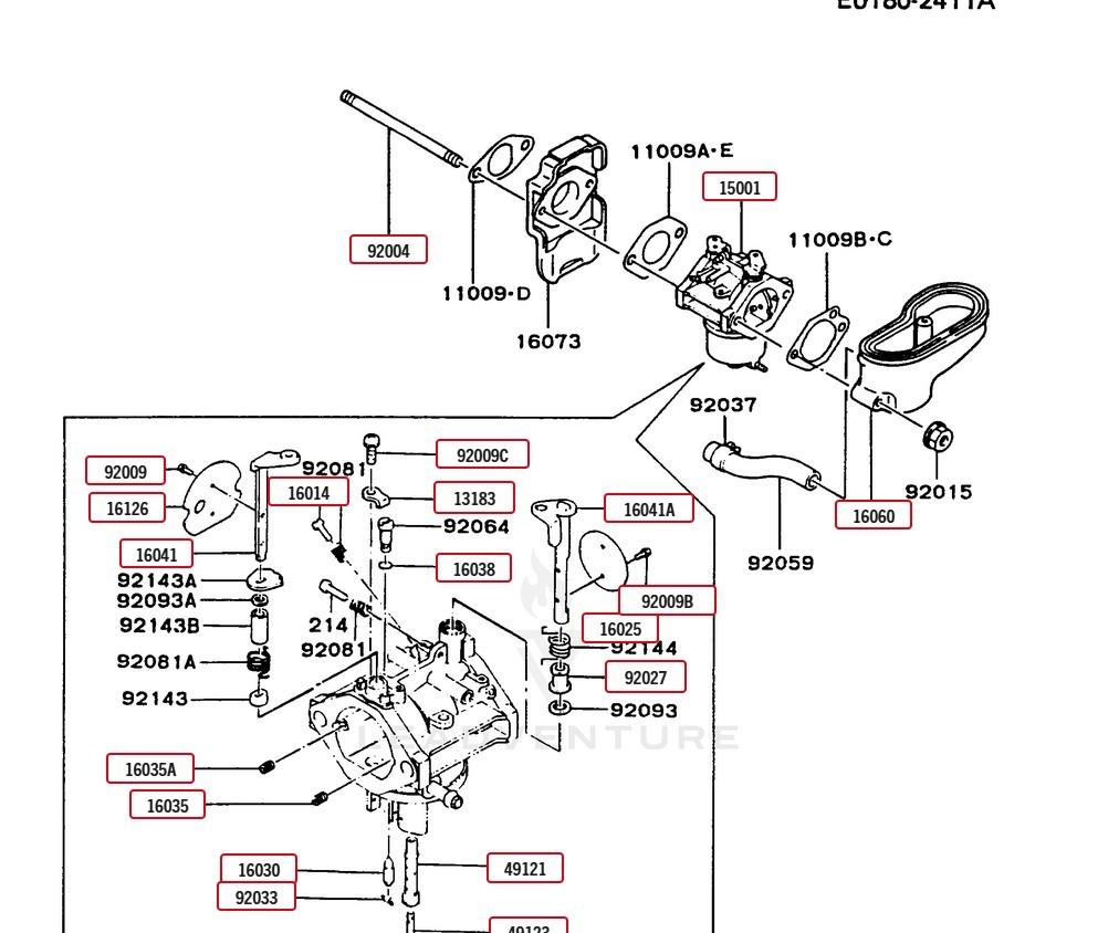 masaoページ 2 Genuine Kawasaki 11009-2928 Carburetor Gaskets FE290D FD501D