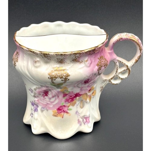 Antique Imperial Japan Nippon Pink Floral Shaving Mug
