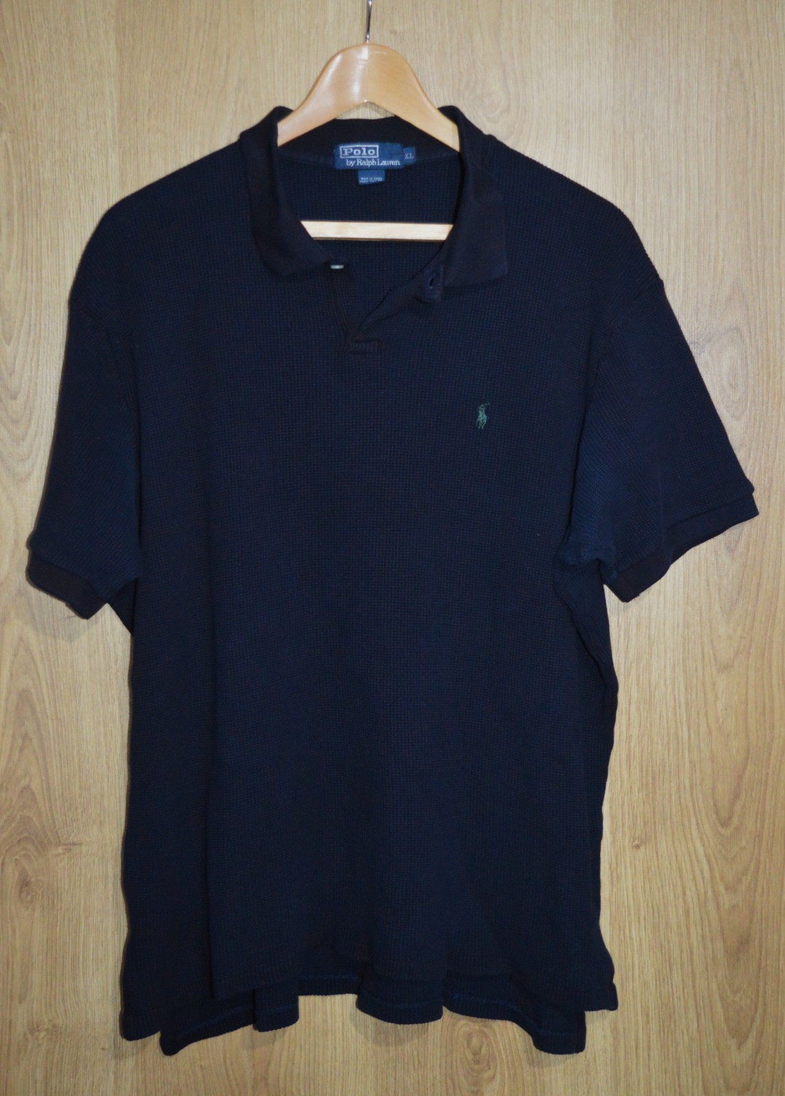Ralph Lauren Polo Shirt Vintage Mens Extra Large Black Pony Smart Soft Feel 