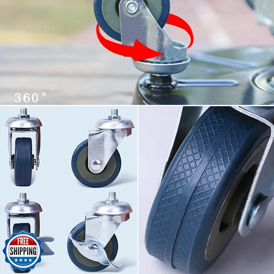 Paquete de 2 carretillas para plantas de alta resistencia de 14" con ruedas, 280 lb planta rodante de metal Sta Foto 3 de 4