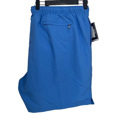 NWT Caribbean Men's 4XB Blue Swim Shorts Quick Dry Elastic Waistband Pockets