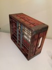 Vintage Antique Wooden Milk Bottle Crate with Metal Dividers & Corner Braces — photo 5