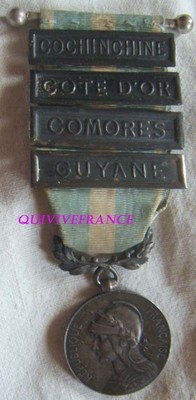 DEC8414 - COLONIAL MEDAL staples COCHINCHINE / GOLD COAST / COMOROS / GUIANA