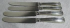 Lot 4 Gorham Etruscan Knives Sterling Silver & Stainless Blunt Blades Monogram