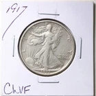 1917 50C Walking Liberty Half Dollar in Choice VF Condition #7384