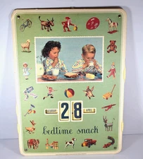 Vintage Italian Baby Nursery Decor Perpetual Calendar  11" X 15" LaCucina