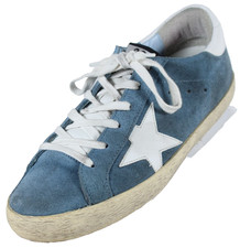 Sneakers basse stringate GOLDEN GOOSE blu ardesia scamosciata SUPERSTAR 38