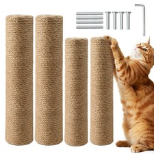 4 PCS Cat Scratching Post Replacement 11.8x2.7 Inch Brown Sisal Pole Part