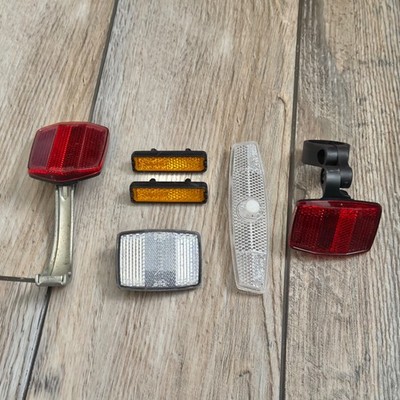 Cat Eye Bicycle Reflector Lot White Red Amber Bike Front Rear Pedal Spoke