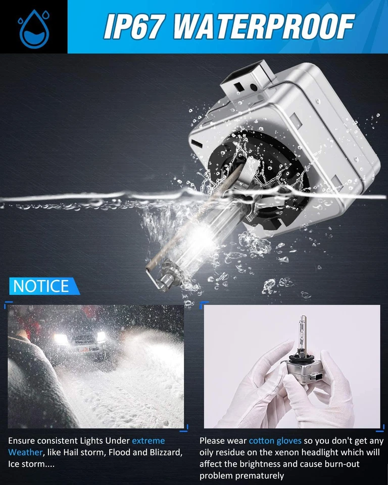 Para BMW 428i 435i 2014-2016 2 piezas Faro HID D1S Bombilla de haz bajo 6000K Blanco Foto 3 de 4