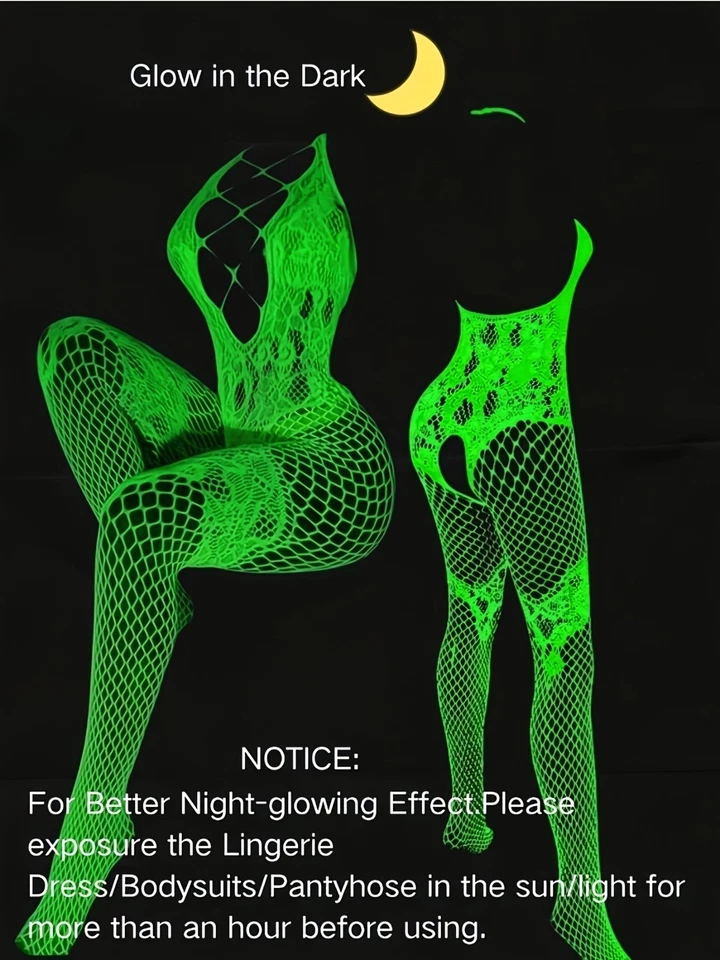 Women's Glow-in-the-Dark Neon Green One-Piece - Sexy outfit High elasticity - Image 2 of 4