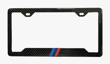 M Flag Real 3k Twillweave Carbon Fiber License Plateframeholder For Bmw