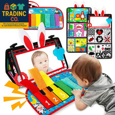 Tummy Time/Baby Mirror Toys, Black and White High Contrast Tabletop Mount Baby N