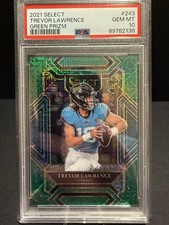 2021 Panini Select Club Level Trevor Lawrence #243 Green Prizm /5 (RC) PSA 10