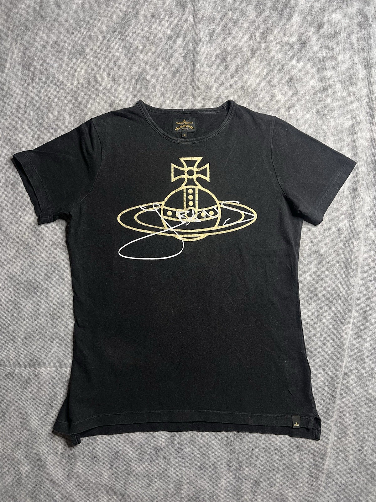 Vivienne Westwood T-Shirt ORB Print Tee Black Size M