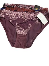 Wacoal embrace lace Panty Medium 4 Pairs Black , Grape , Blue , Plum