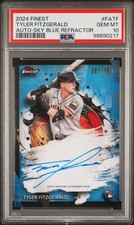 2024 Topps Finest Tyler Fitzgerald #FA-TF Sky Blue Refractor Auto /150 PSA 10