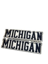 2 Pieces Michigan Embroidered Iron On Patch NCAA Varsity 5in x 1.5 In