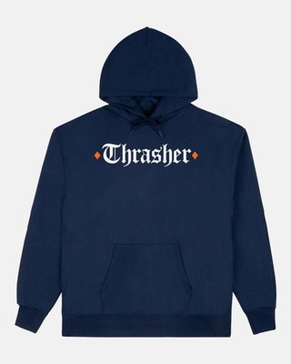 Thrasher x Spitfire Wheels The End Oath Navy Blue Hoodie Sweatshirt