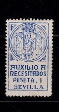 España - Guerra Civil -  1937 - Sevilla  - Edifil 84 Auxilio a Necesitados - MNH