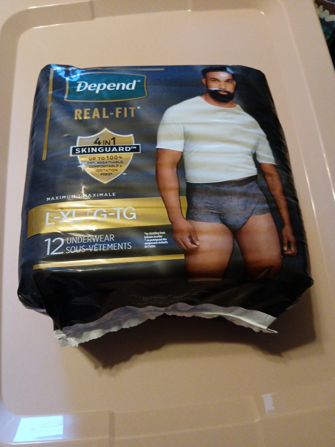 NIOP Depend Real-Fit Men's Incontinence Underwear (L-XL); 12 CT