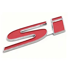 For Honda Si Rear Trunk Lid Chrome Red Letter Logo Badge Nameplate Emblem Sport.