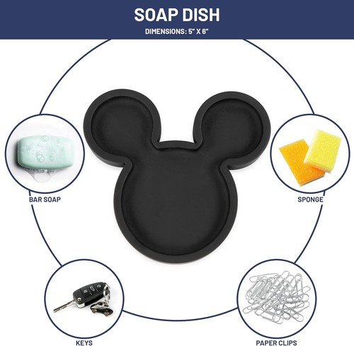 Jay Franco Disney Mickey Mouse Soap Dish - Black Resin - - Picture 2 of 7