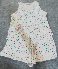 Victorias Secret Pajama Set Womens Medium Hearts Pink Green Shorts Tank Top