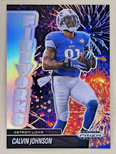 2025 Panini Prizm Black Calvin Johnson FIREWORKS Silver Prizm Detroit Lions #20