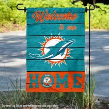 Miami Dolphins Welcome Home Decorative Official Garden Yard Banner Flag